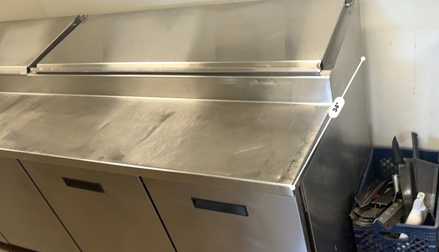 Randell Commercial Pizza Prep Table Refrigerator 111 Inch 84111N