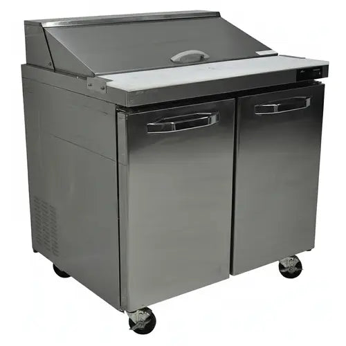 BlueAir 36 Inch Refrigerated Prep Table with Cutting Board Top BLPT36