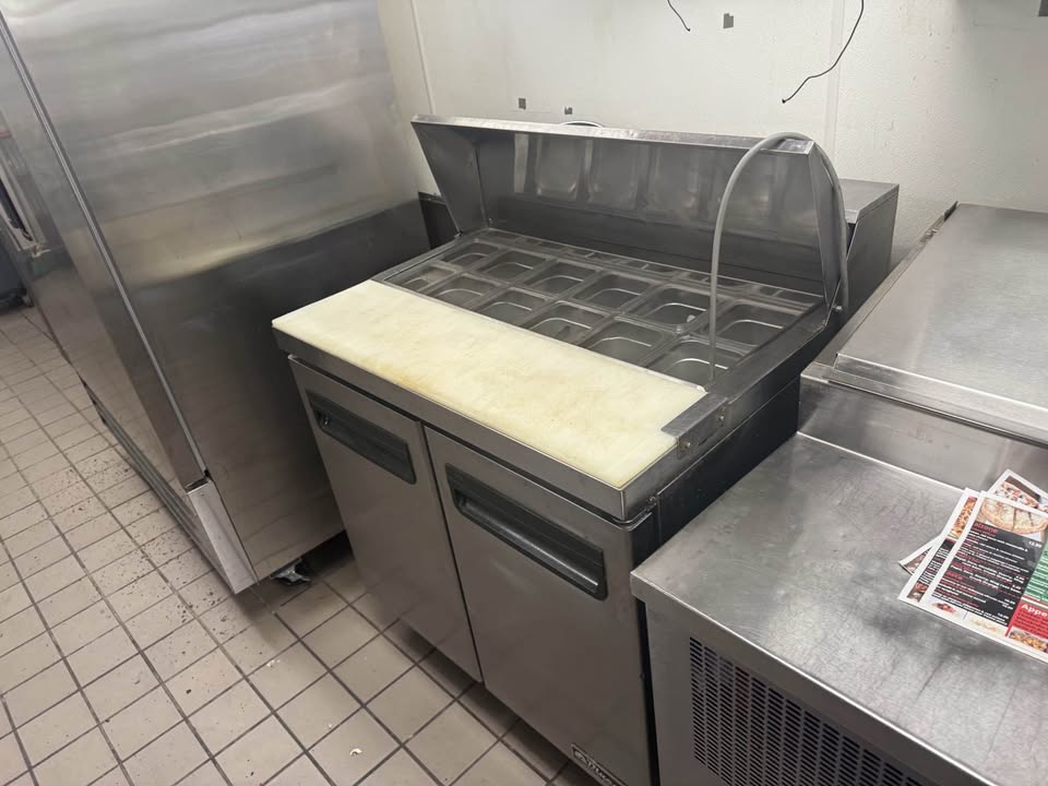 BlueAir 36 Inch Refrigerated Prep Table with Cutting Board Top BLPT36